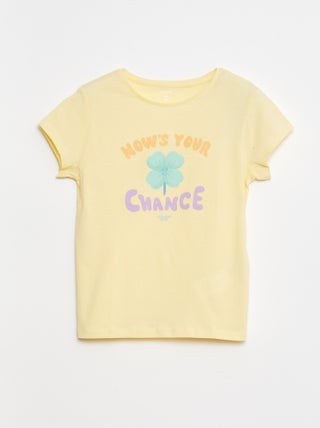 T-shirt stampata scollo tondo a maniche corte