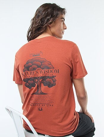 T-shirt stampata scollo tondo a maniche corte