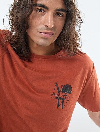 T-shirt stampata scollo tondo a maniche corte