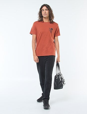 T-shirt stampata scollo tondo a maniche corte