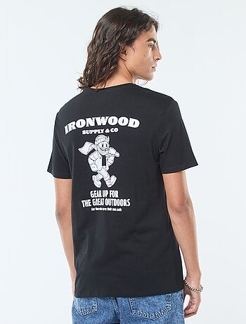 T-shirt stampata scollo tondo a maniche corte