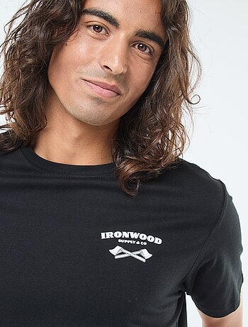 T-shirt stampata scollo tondo a maniche corte