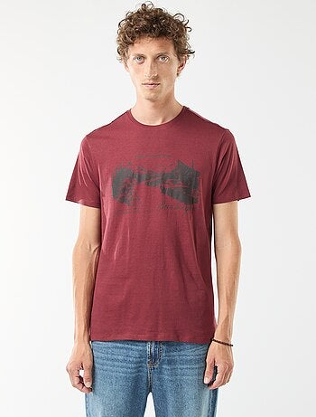 T-shirt stampata scollo tondo a maniche corte