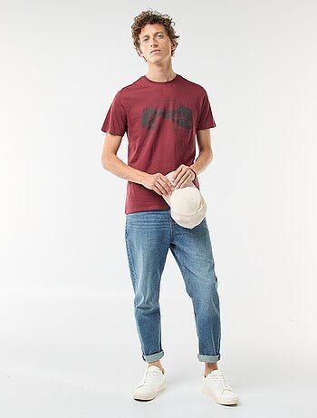 T-shirt stampata scollo tondo a maniche corte