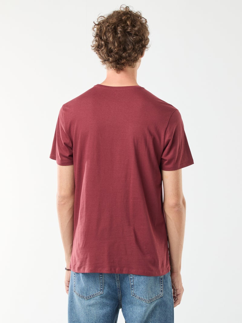 T-shirt stampata scollo tondo a maniche corte Rosso - Kiabi