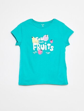 T-shirt stampata scollo tondo a maniche corte