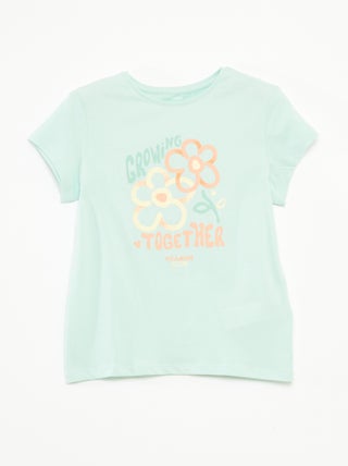 T-shirt stampata scollo tondo a maniche corte