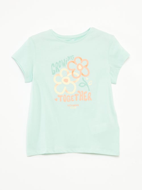 T-shirt stampata scollo tondo a maniche corte - Kiabi