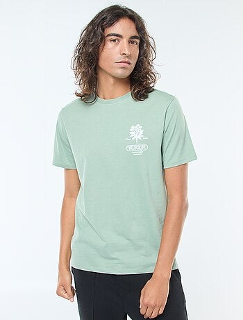 T-shirt stampata scollo tondo a maniche corte