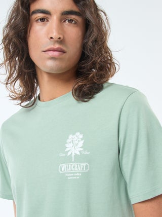 T-shirt stampata scollo tondo a maniche corte