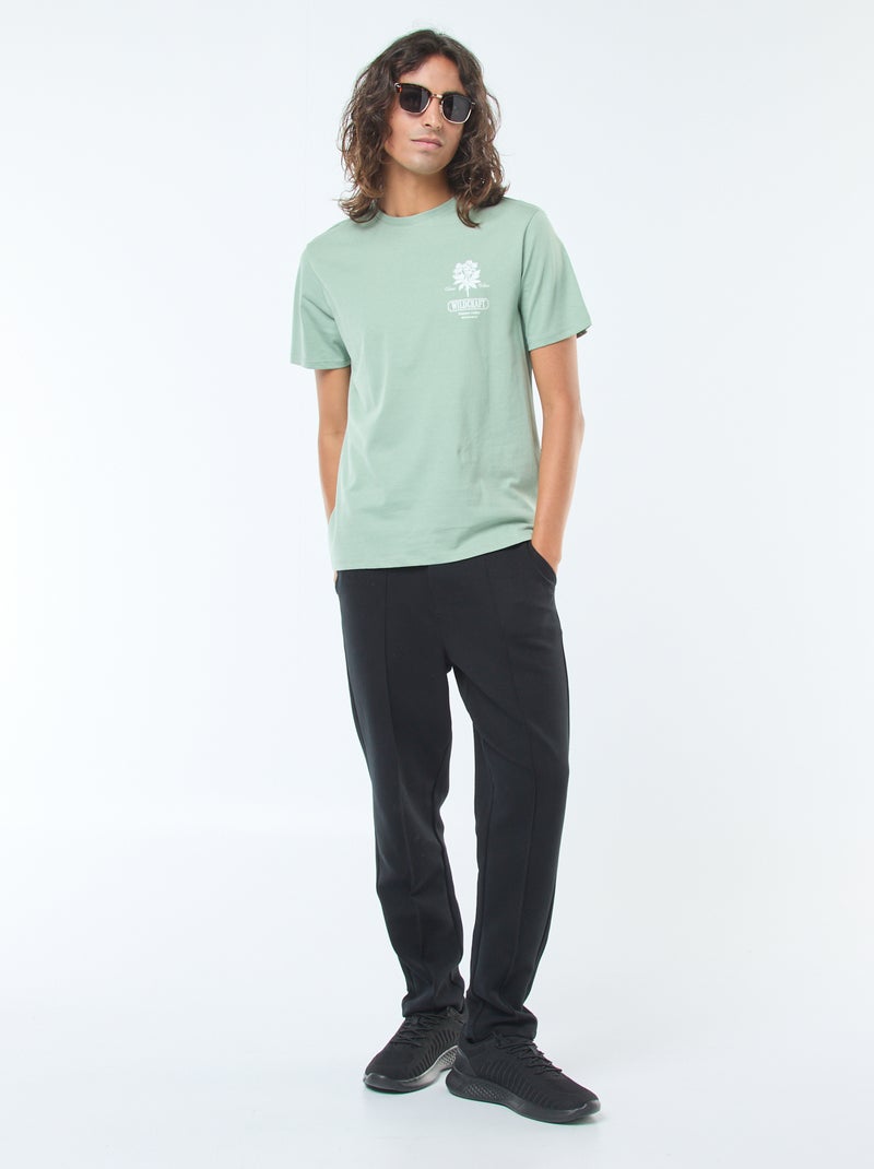 T-shirt stampata scollo tondo a maniche corte Verde - Kiabi