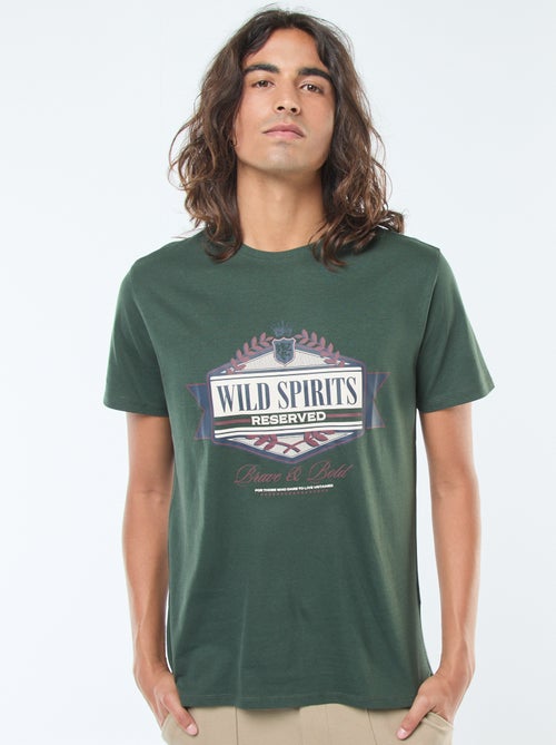T-shirt stampata scollo tondo a maniche corte - Kiabi