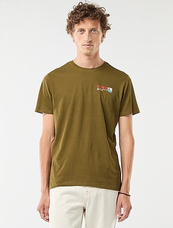 T-shirt stampata scollo tondo a maniche corte