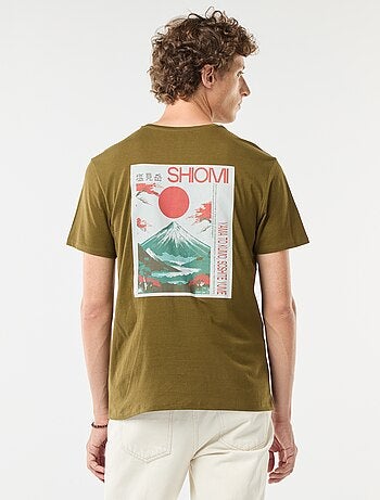 T-shirt stampata scollo tondo a maniche corte