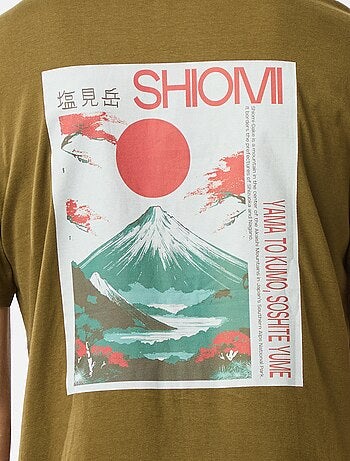 T-shirt stampata scollo tondo a maniche corte