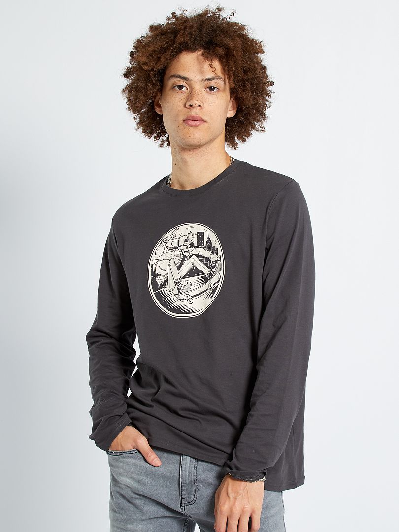 T-shirt stampata 'skate' NERO - Kiabi