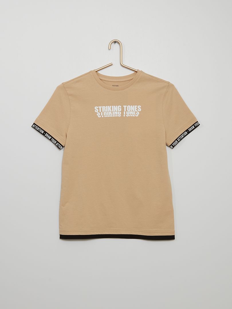 T-shirt stampata 'Stiking tones' BEIGE - Kiabi