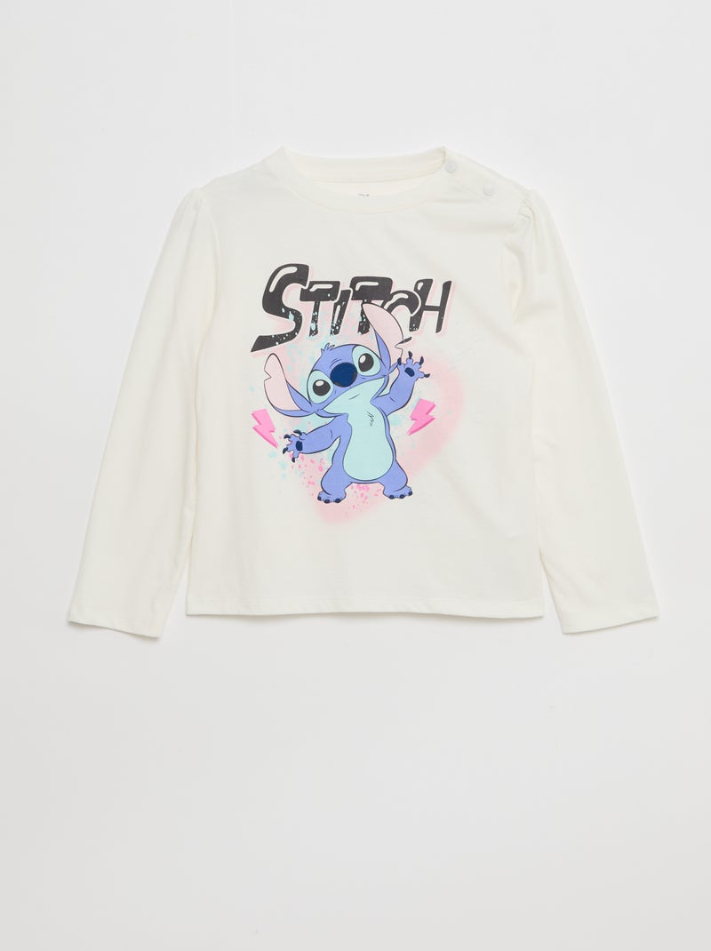 T-shirt stampata 'Stitch' maniche corte - So Easy Bianco - Kiabi