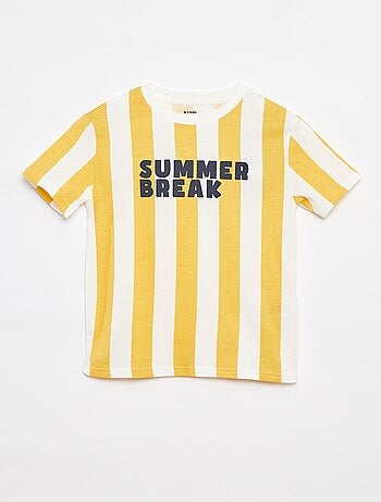 T-shirt stampata 'summer' maniche corte a righe