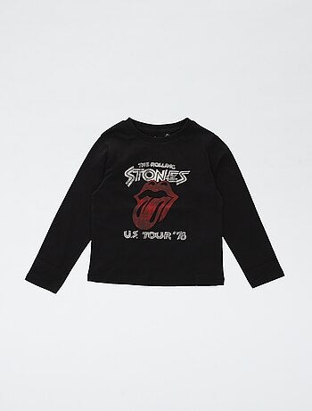 T-shirt stampata 'The Rolling Stones' in cotone tinta unita