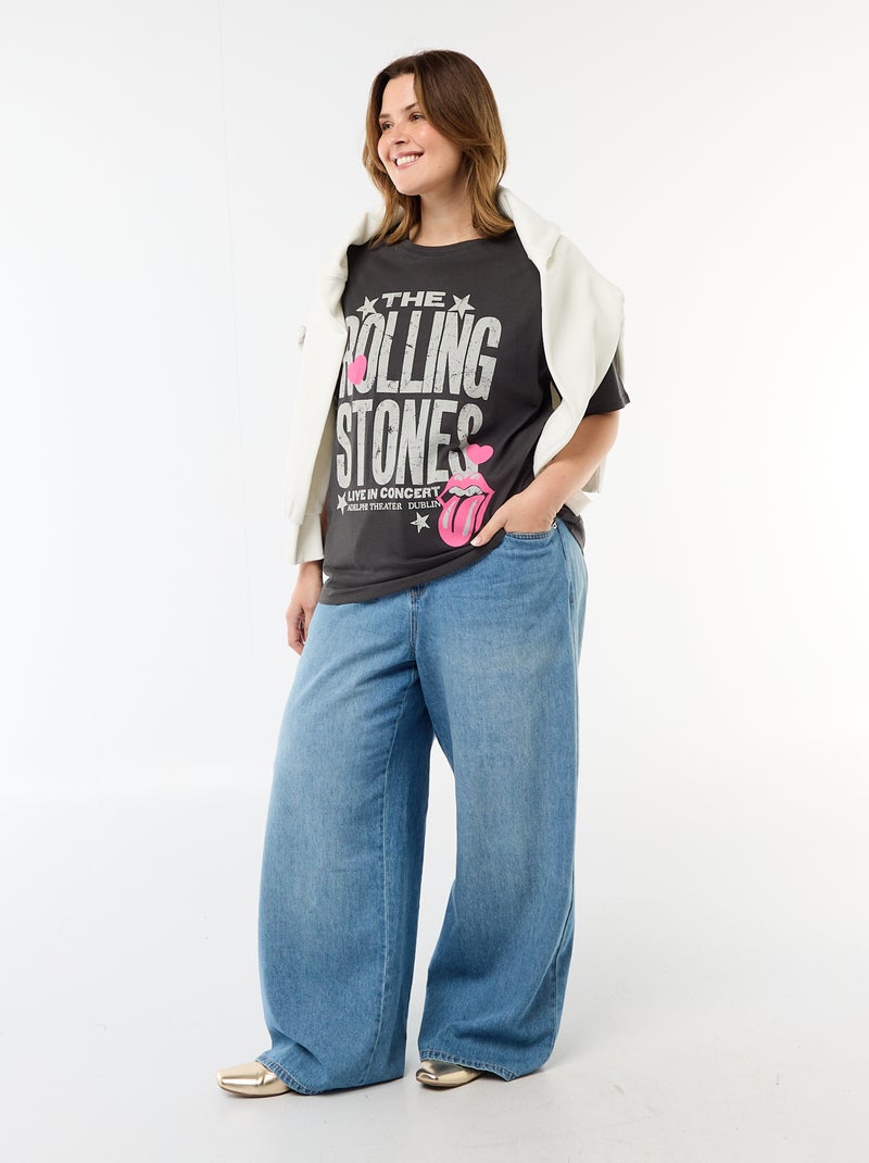 T-shirt stampata 'The Rolling Stones' maniche corte Nero - Kiabi