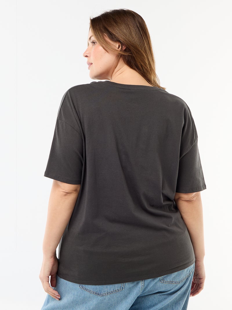 T-shirt stampata 'The Rolling Stones' maniche corte Nero - Kiabi