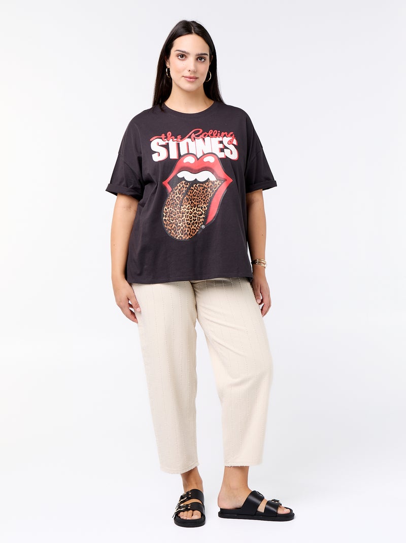T-shirt stampata 'The Rolling Stones' Nero - Kiabi