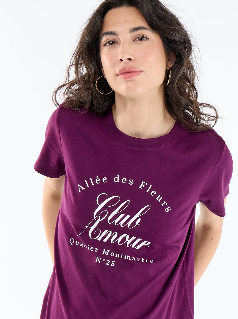 T-shirt stampata Viola - Kiabi