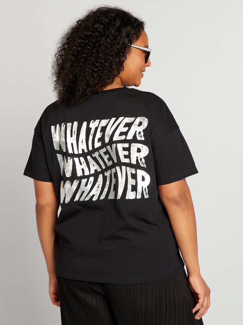 T-shirt stampata 'whatever' nero - Kiabi