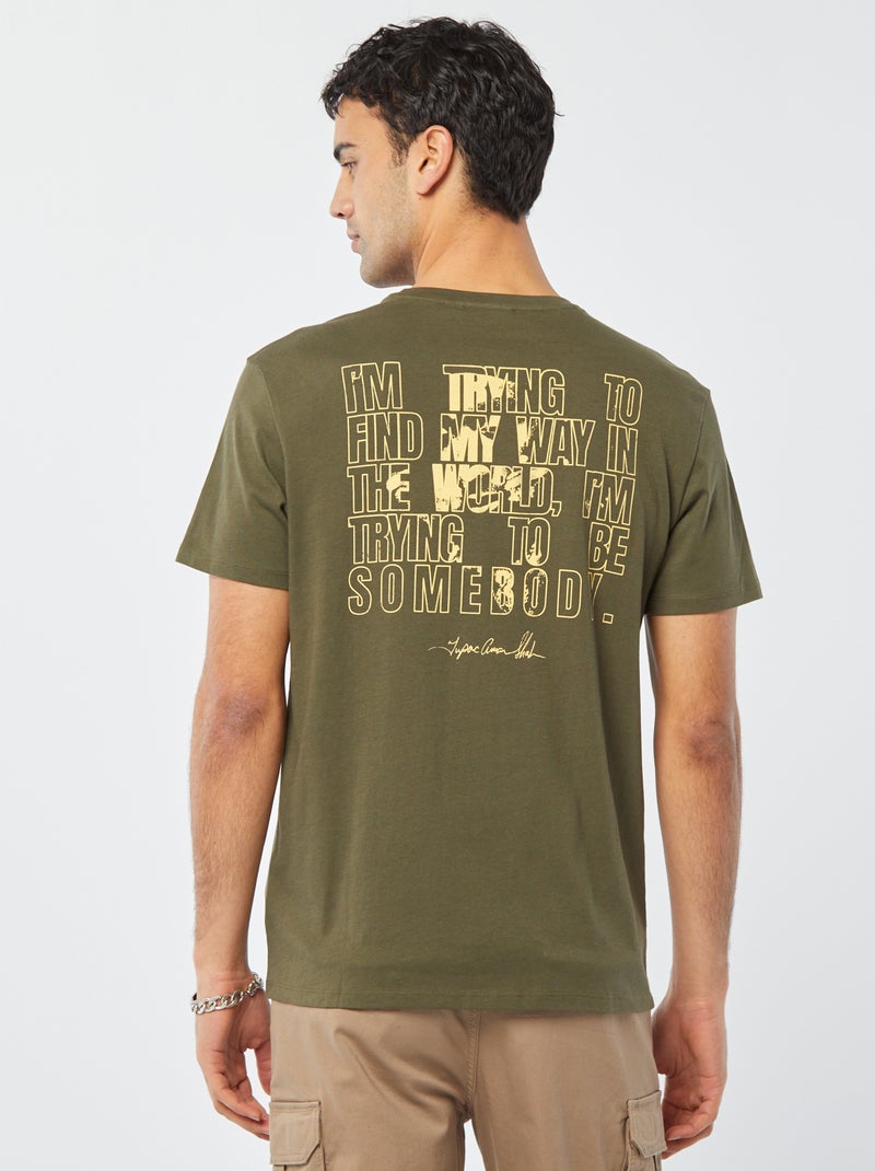 T-shirt stampato '2Pac' KAKI - Kiabi