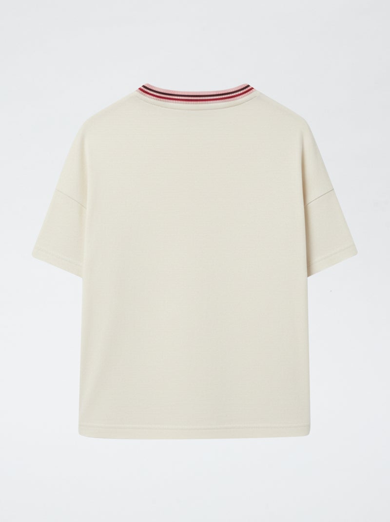 T-shirt stampato a maniche corte e scollo rotondo Bianco - Kiabi