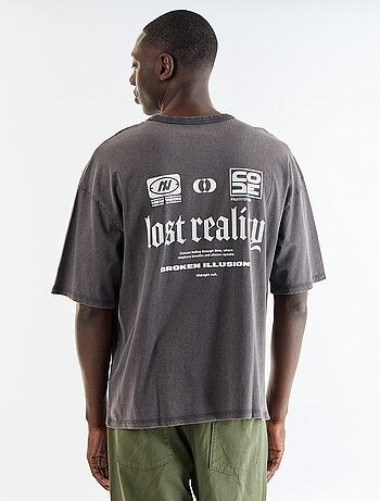 T-shirt stampato a maniche corte stile vintage
