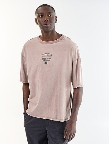 T-shirt stampato a maniche corte stile vintage