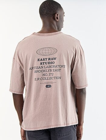 T-shirt stampato a maniche corte stile vintage