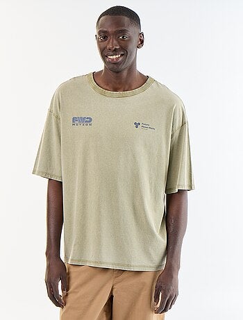 T-shirt stampato a maniche corte stile vintage