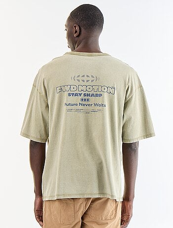 T-shirt stampato a maniche corte stile vintage