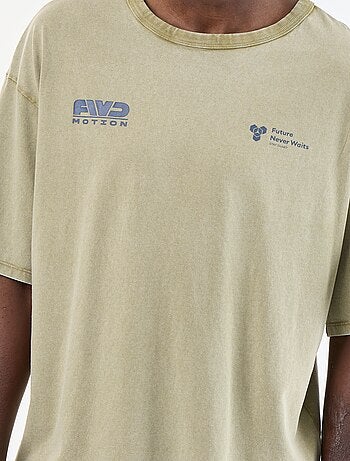 T-shirt stampato a maniche corte stile vintage
