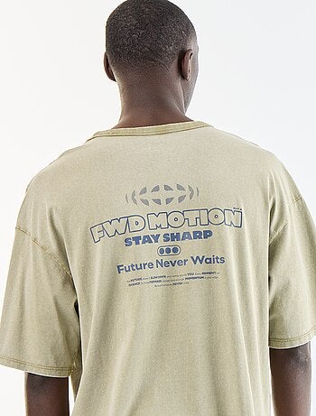 T-shirt stampato a maniche corte stile vintage