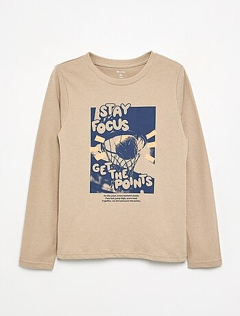 T-shirt stampata a maniche lunghe