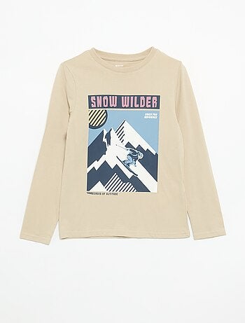 T-shirt stampata a maniche lunghe