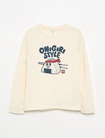 T-shirt stampata a maniche lunghe