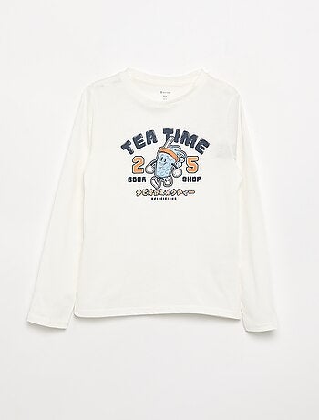 T-shirt stampata a maniche lunghe