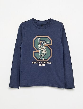 T-shirt stampata a maniche lunghe