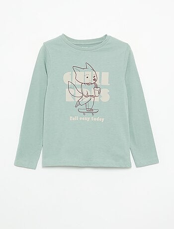T-shirt stampata a maniche lunghe