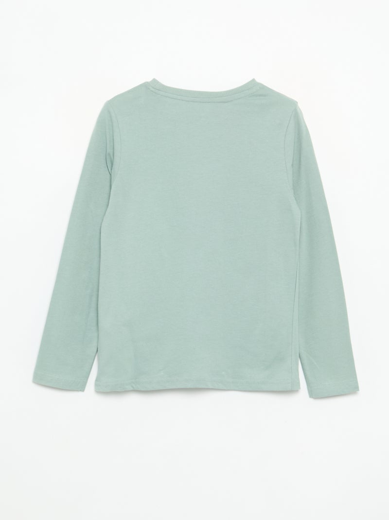 T-shirt stampato a maniche lunghe Blu - Kiabi