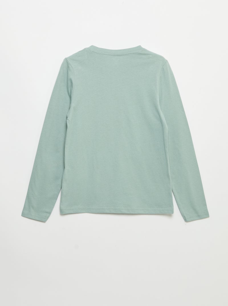 T-shirt stampato a maniche lunghe Blu - Kiabi