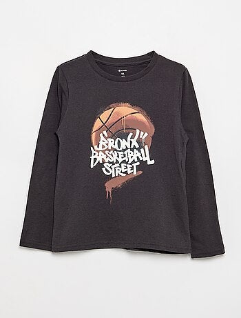 T-shirt stampata a maniche lunghe