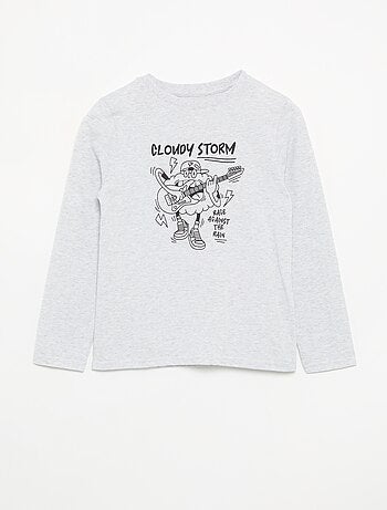 T-shirt stampata a maniche lunghe