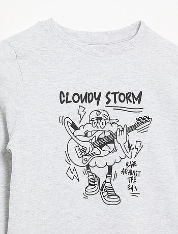 T-shirt stampata a maniche lunghe