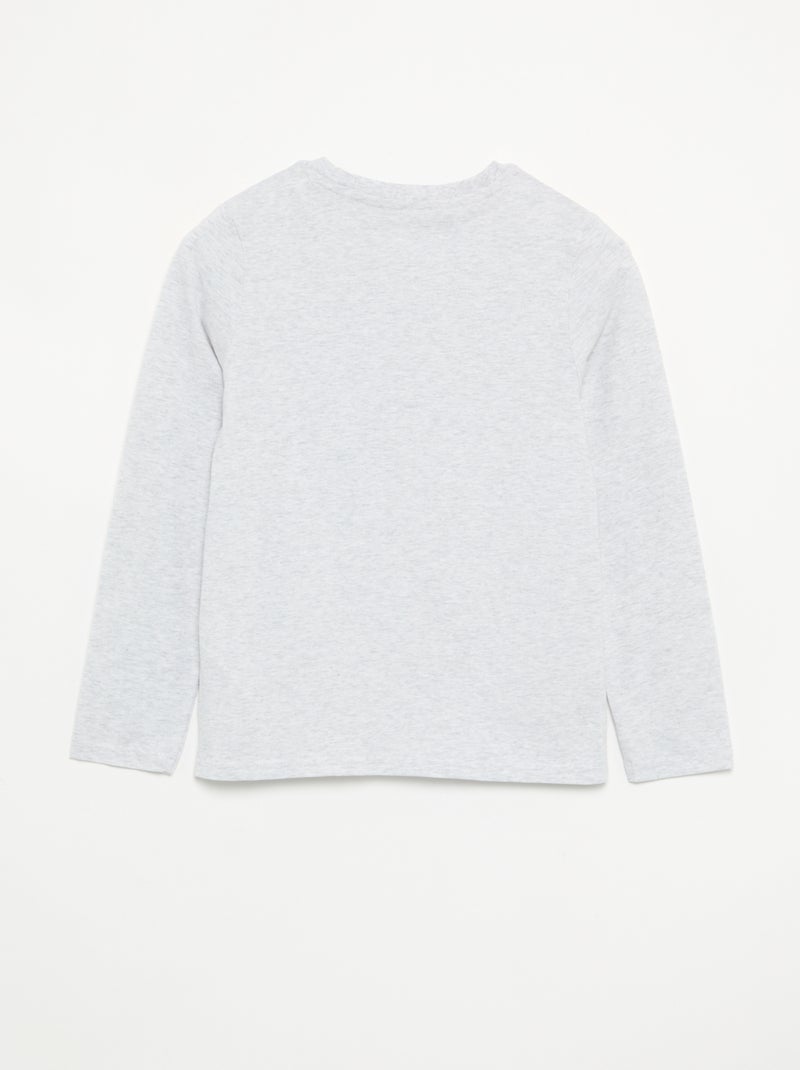 T-shirt stampato a maniche lunghe Grigio - Kiabi
